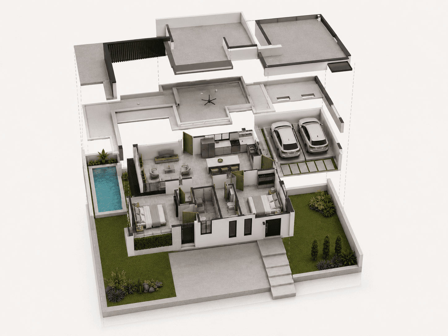 Exploded axonometric view, angle two