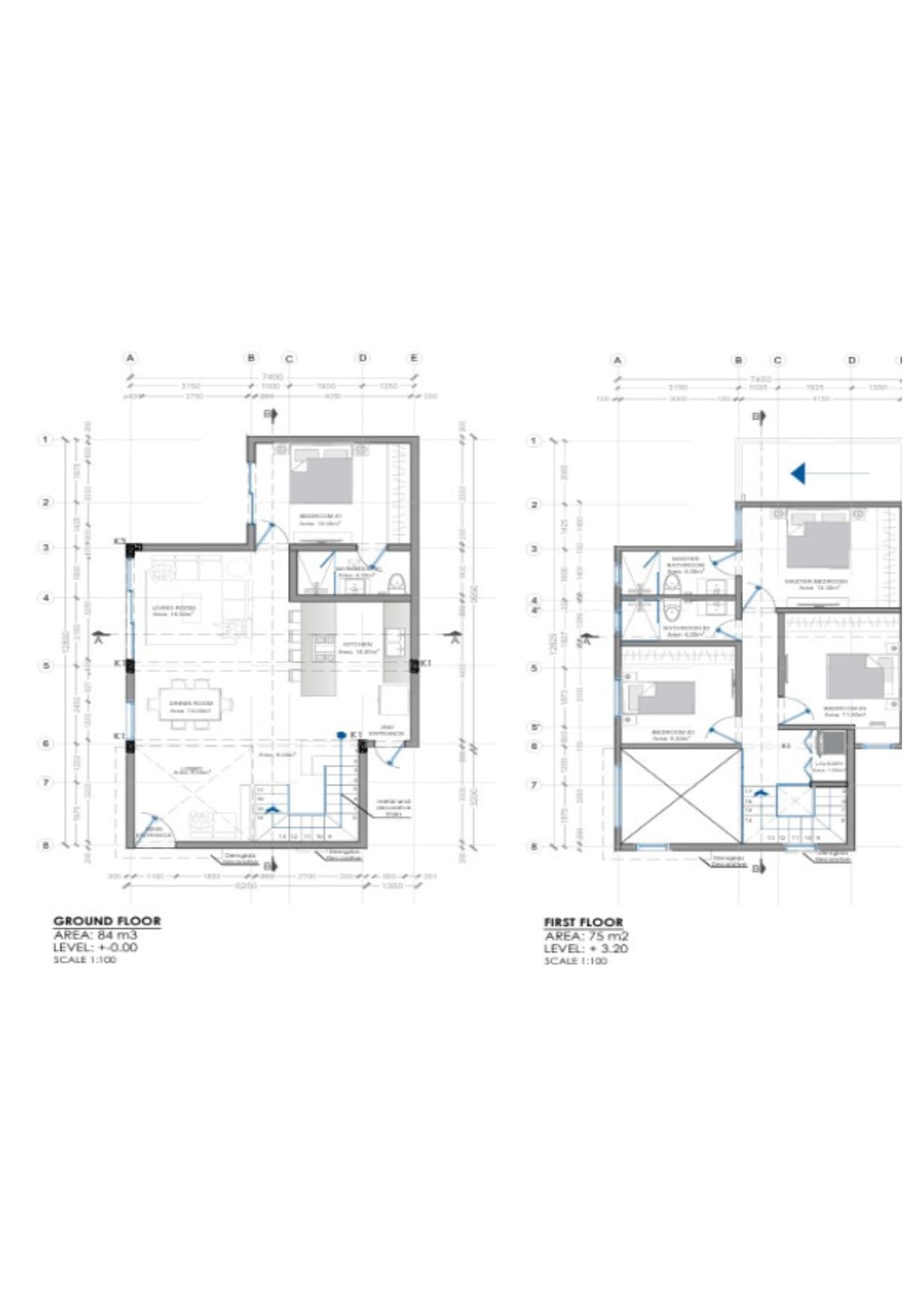 Ground and first floor site plan for Audrey